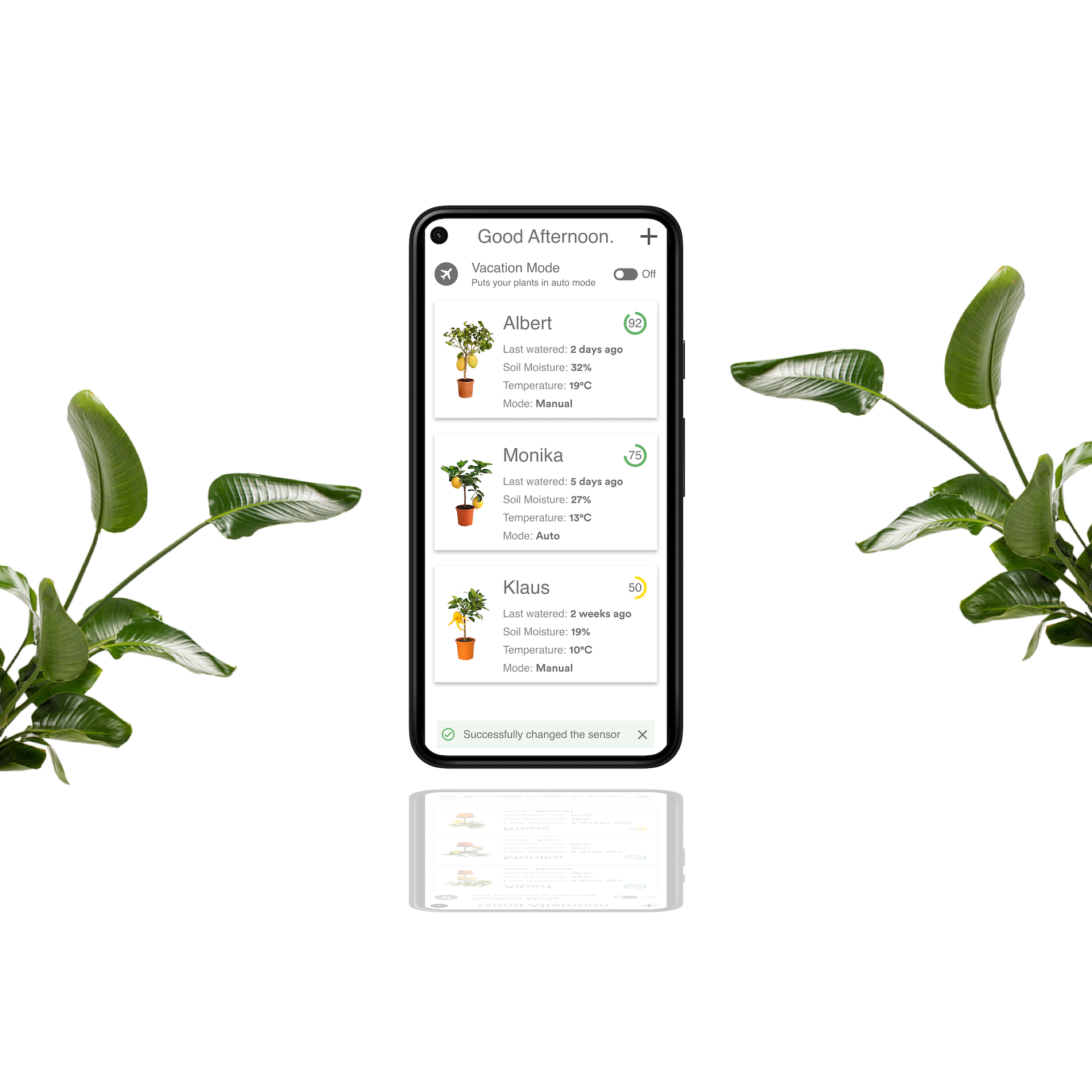 Visualisierung der Pflanzenpflege-App